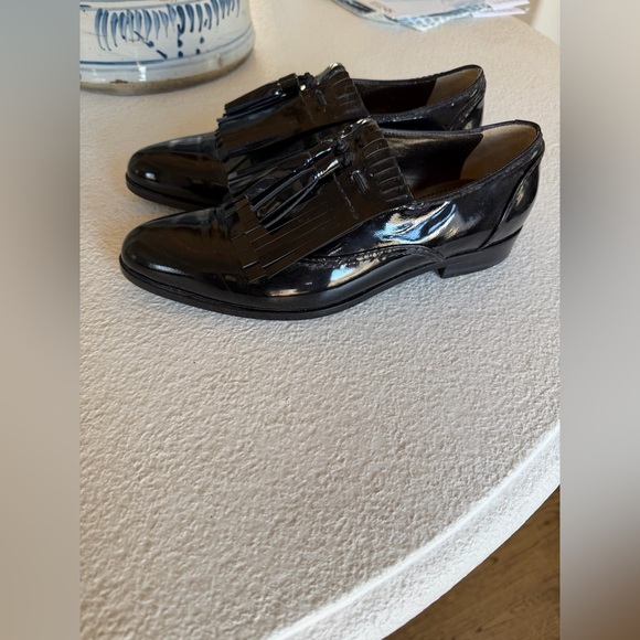 Vintage Lanvin Women’s Black Patent Leather Brogues / Loafers size 37 / 7 NWOT - Picture 6 of 7